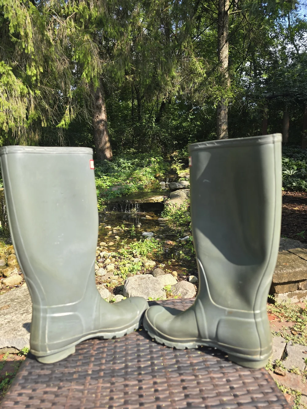 Hunter Women's  Grey Tall Rain Boots Size 7